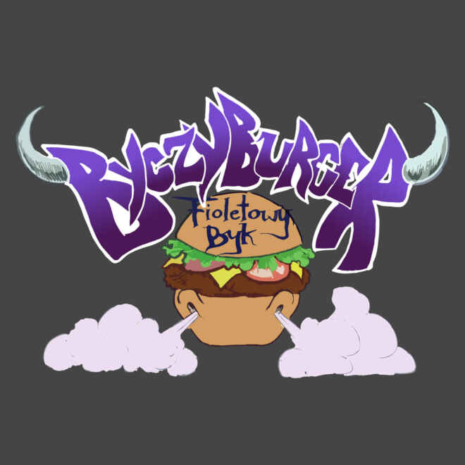 Obrys wektorowy logotypu dla Bycz Burger