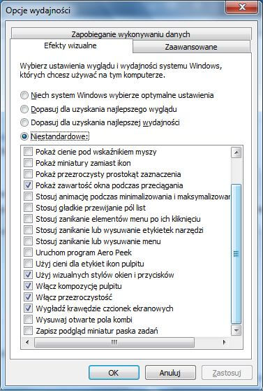 Zalecane optymalizacje Windows Thin PC